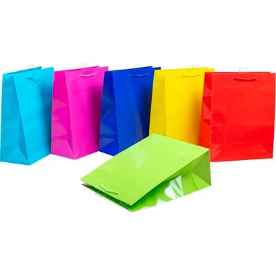 Heku Bolsas de regalo XL de colores intensos, 12 unidades, 6 colores (amarillo, turquesa, rojo, rosa, verde claro, azul oscuro), 32,5 x 26 x 12,5 cm, respetuoso con el medio ambiente y reutilizable Heku Bolsas de regalo XL de colores intensos, 12 unidades, 6 colores (amarillo, turquesa, rojo, rosa, verde claro, azul oscuro), 32,5 x 26 x 12,5 cm, respetuoso con el medio ambiente y reutilizable