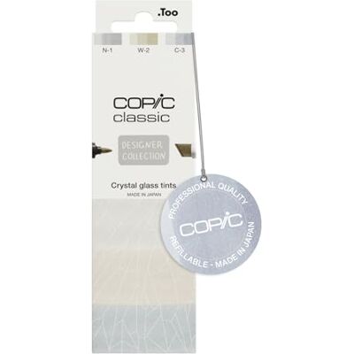 COPIC Classic DESIGNER COLLECTION Set Tintes de cristal, set de rotuladores con 3 colores blanco crema, rotuladores gemelos con una punta ancha y otra fina COPIC Classic DESIGNER COLLECTION Set Tintes de cristal, set de rotuladores con 3 colores blanco crema, rotuladores gemelos con una punta ancha y otra fina