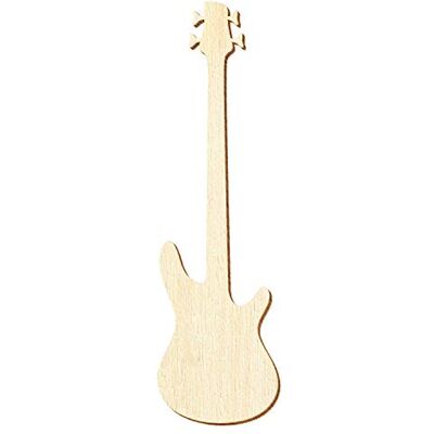 Bütic GmbH Guitarra de bajo de madera, corte decorativo, 5 – 50 cm, tamaño: 44 cm, paquete de: 25 unidades Bütic GmbH Guitarra de bajo de madera, corte decorativo, 5 – 50 cm, tamaño: 44 cm, paquete de: 25 unidades