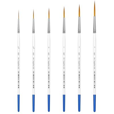 Extra Long Fine Point Artist Liner Brush Set de 6 Piezas #000#00#00#0#1#2#3 Detalles Finos Acuarela acrílico Aceite Extra Long Fine Point Artist Liner Brush Set de 6 Piezas #000#00#00#0#1#2#3 Detalles Finos Acuarela acrílico Aceite