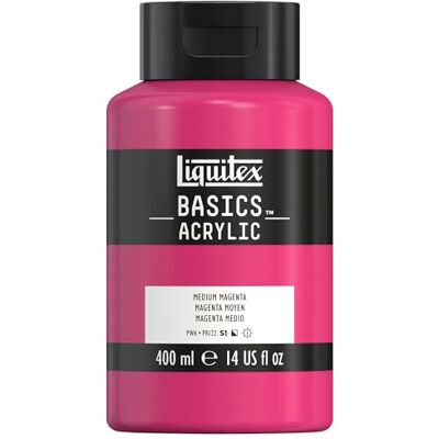 Liquitex Basic Acrylic Tubo de Pintura Acrílica, 400 ML, Magenta (Magenta Medio Nuevo) Liquitex Basic Acrylic Tubo de Pintura Acrílica, 400 ML, Magenta (Magenta Medio Nuevo)