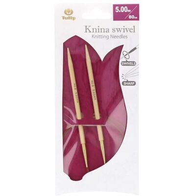 Tulip Agujas circulares Knina Swivel de 80 cm y 5.00 mm 1 pieza Tulip Agujas circulares Knina Swivel de 80 cm y 5.00 mm 1 pieza