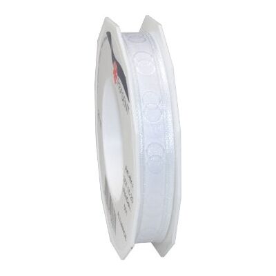 PRÄSENT Cinta Decorativa, Satén, Blanco, 20-m-Rolle 15 mm PRÄSENT Cinta Decorativa, Satén, Blanco, 20-m-Rolle 15 mm