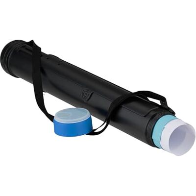 Relaxdays Rollo Extensible para pósteres, 50-108 cm, Ø 8,5 cm, Transporte hasta A0, Negro/Azul Relaxdays Rollo Extensible para pósteres, 50-108 cm, Ø 8,5 cm, Transporte hasta A0, Negro/Azul