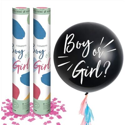 PARTYLOSOPHY OH YEAH Kit Revelación Género Bebe 2 uds Cañones Confeti Rosa 50 cm ud Globo Látex Ø90 cm "Boy or Girl?" Kit Baby Shower Niña Photocall FÁCIL DE USAR PARTYLOSOPHY OH YEAH Kit Revelación Género Bebe 2 uds Cañones Confeti Rosa 50 cm ud Globo Látex Ø90 cm "Boy or Girl?" Kit Baby Shower Niña Photocall FÁCIL DE USAR
