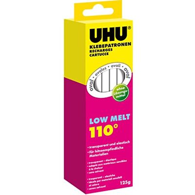 UHU Klebepatrone LT 110, Oval, 125 g, Transparent UHU Klebepatrone LT 110, Oval, 125 g, Transparent
