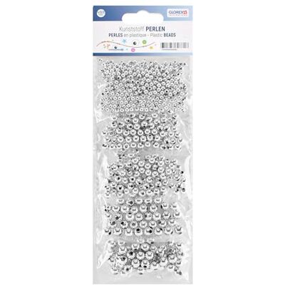 GLOREX Kit de Perlas, Plata, 4/6/8mm GLOREX Kit de Perlas, Plata, 4/6/8mm