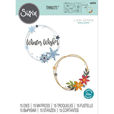 Sizzix Juego de Troqueles Thinlits, Corona de Invierno, Paquete de 15 por Lisa Jones Capítulo 4 2022 Wafer, Grey, One Size Sizzix Juego de Troqueles Thinlits, Corona de Invierno, Paquete de 15 por Lisa Jones Capítulo 4 2022 Wafer, Grey, One Size