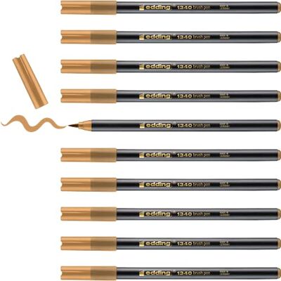 Edding Caja de 10 Rotuladores 1340 Punta de Pincel Flexible Ocre Edding Caja de 10 Rotuladores 1340 Punta de Pincel Flexible Ocre