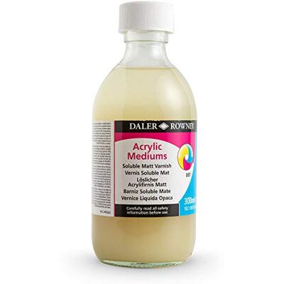 Daler Rowney : Medios Para Acrílicos: Barniz Mate Soluble 300ml: Ideal Para Usar Con Pinturas Cryla & System 3 Daler Rowney : Medios Para Acrílicos: Barniz Mate Soluble 300ml: Ideal Para Usar Con Pinturas Cryla & System 3