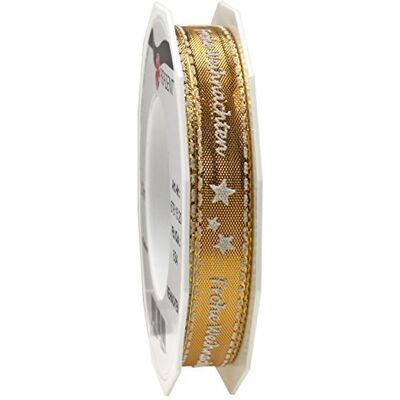 PRÄSENT Cinta Impresa, Poliéster, Dorado, 20-m-Roll 15 mm Width PRÄSENT Cinta Impresa, Poliéster, Dorado, 20-m-Roll 15 mm Width