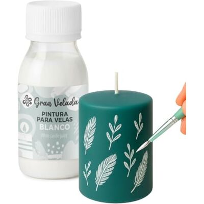GRAN VELADA Pintura blanca para velas 250 ml Fácil de Usar Ideal para Decorar tus Velas Revestimiento Decorativo GRAN VELADA Pintura blanca para velas 250 ml Fácil de Usar Ideal para Decorar tus Velas Revestimiento Decorativo