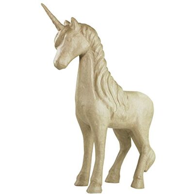 décopatch Un support en papier brun mâché 40x13x55 cm, Licorne décopatch Un support en papier brun mâché 40x13x55 cm, Licorne