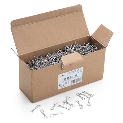 Dell Clips Planos de Acero Inoxidable 304-1,10 x 34 mm Caja de cartón de 2000 Unidades Made in Italy Dell Clips Planos de Acero Inoxidable 304-1,10 x 34 mm Caja de cartón de 2000 Unidades Made in Italy