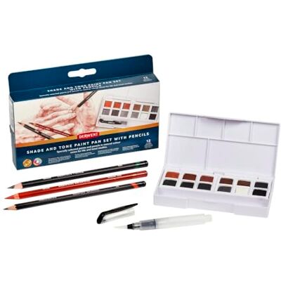 Derwent Set de Pinturas para Técnica Mixta, Shade and Tone, 15 Uds, Tamaño Media Cubeta, Lápices para Dibujar y Esbozar, Soluble en Agua, para Retratos, Tamaño Viaje, Calidad Profesional Derwent Set de Pinturas para Técnica Mixta, Shade and Tone, 15 Uds, Tamaño Media Cubeta, Lápices para Dibujar y Esbozar, Soluble en Agua, para Retratos, Tamaño Viaje, Calidad Profesional