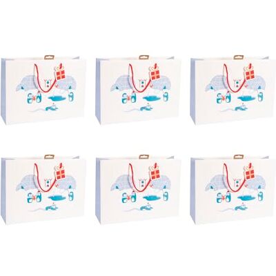 Eurowrap Clairefontaine – Juego de 6 bolsas de regalo Excellia, formato Shopping – 37,3 x 11,8 x 27,5 cm, 210 g, diseño de pingüinos azules, banquise, Navidad infantil, ideal para: Juegos de Eurowrap Clairefontaine – Juego de 6 bolsas de regalo Excellia, formato Shopping – 37,3 x 11,8 x 27,5 cm, 210 g, diseño de pingüinos azules, banquise, Navidad infantil, ideal para: Juegos de