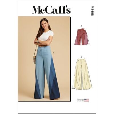 Mc Call McCall's Patrón de costura para pantalones de mujer, multicolor, 2 piezas Mc Call McCall's Patrón de costura para pantalones de mujer, multicolor, 2 piezas