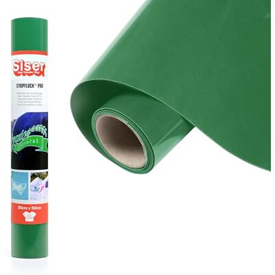 SISER ® Stripflock Pro Green Verde, 30 cm x 0,5 m, vinilo termotransferible termoadhesivo flocado para la personalización de tejidos, ropa y accesorios, aficiones creativas, fácil de cortar SISER ® Stripflock Pro Green Verde, 30 cm x 0,5 m, vinilo termotransferible termoadhesivo flocado para la personalización de tejidos, ropa y accesorios, aficiones creativas, fácil de cortar