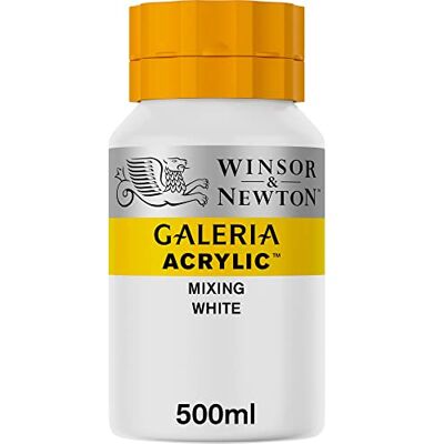 Winsor & Newton Galería Pintura Acrílica , 500 ml, Blanco (Mixing White) Winsor & Newton Galería Pintura Acrílica , 500 ml, Blanco (Mixing White)