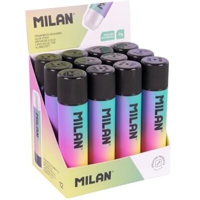MILAN ® Caja expositora 12 barras de pegamento 21 g Sunset MILAN ® Caja expositora 12 barras de pegamento 21 g Sunset