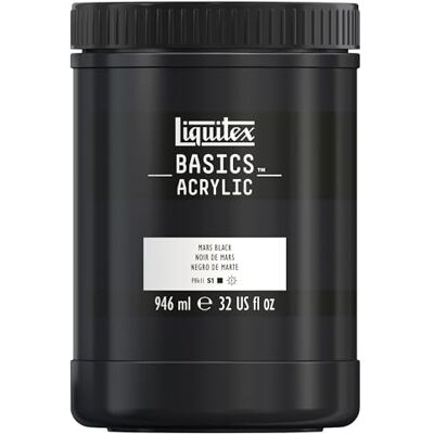Liquitex Basic Acrylic Tubo de Pintura Acrílica, 946 ML, Negro (Negro De Marte Nuevo) Liquitex Basic Acrylic Tubo de Pintura Acrílica, 946 ML, Negro (Negro De Marte Nuevo)