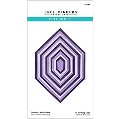 Spellbinders Troqueles grabados esenciales de la colección Hexi-Gems, metal, uno Spellbinders Troqueles grabados esenciales de la colección Hexi-Gems, metal, uno