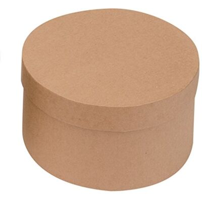 GLOREX Redondo Caja Cartón, marrón, 14 x 14 x 7,5 cm GLOREX Redondo Caja Cartón, marrón, 14 x 14 x 7,5 cm