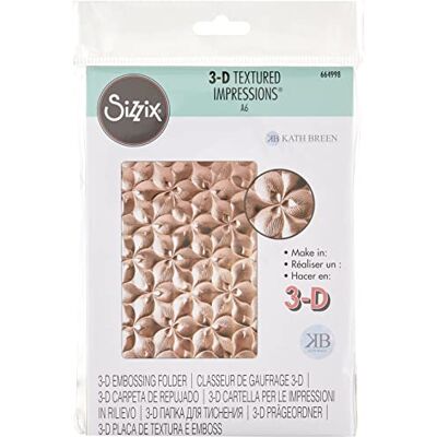 Sizzix 3-D Textured Impressions Embossing Folder Petals by Kath Breen, -Carpeta para repujado con textura 3D, diseño de pétalos orgánicos, Plástico polipropileno, Talla única Sizzix 3-D Textured Impressions Embossing Folder Petals by Kath Breen, -Carpeta para repujado con textura 3D, diseño de pétalos orgánicos, Plástico polipropileno, Talla única