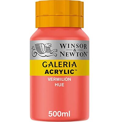 Winsor & Newton Galería Pintura Acrílica , 500 ml, Naranja (Vermilion Hue) Winsor & Newton Galería Pintura Acrílica , 500 ml, Naranja (Vermilion Hue)