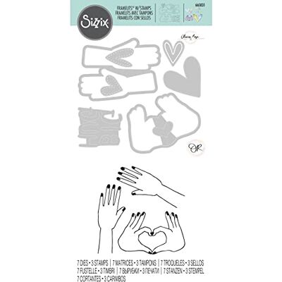 Sizzix Framelits Die Set 7PK con sellos Big Hugs de Olivia Rose, Sizzix Framelits Die Set 7PK con sellos Big Hugs de Olivia Rose,