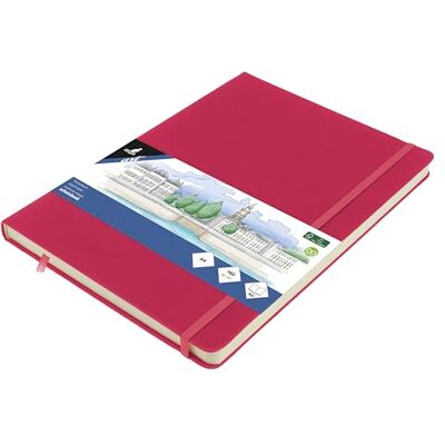 Kangaro Cuaderno de dibujo (A4, tapa dura, 80 hojas, 140 g, papel de color crema, con banda elástica y cinta) Kangaro Cuaderno de dibujo (A4, tapa dura, 80 hojas, 140 g, papel de color crema, con banda elástica y cinta)