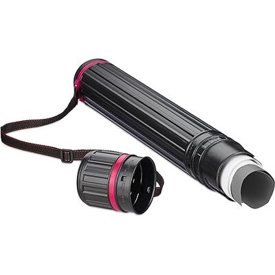 Relaxdays Portaplanos Extensible hasta A0, Tubo Guardar Títulos, Planos y Pósteres, 64-107cm, Plástico, Negro/Fucsia Relaxdays Portaplanos Extensible hasta A0, Tubo Guardar Títulos, Planos y Pósteres, 64-107cm, Plástico, Negro/Fucsia
