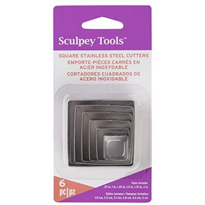 Sculpey Premo Graduated Cutter Set Square 6Pc Sculpey Premo Graduated Cutter Set Square 6Pc