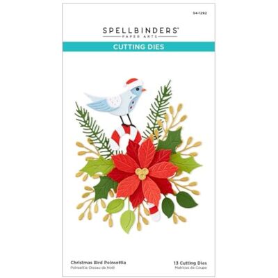 Spellbinders Troqueles grabados con diseño de flor de Pascua de The Classic Christmas Collection Spellbinders Troqueles grabados con diseño de flor de Pascua de The Classic Christmas Collection