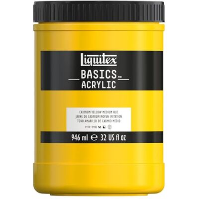 Liquitex Basic Acrylic Tubo de Pintura Acrílica, 946 ML, Amarillo (Amarillo De Cadmio Medio Nuevo) Liquitex Basic Acrylic Tubo de Pintura Acrílica, 946 ML, Amarillo (Amarillo De Cadmio Medio Nuevo)