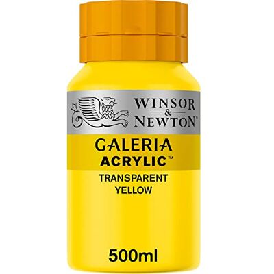 Winsor & Newton Galería Pintura Acrílica , 500 ml, Amarillo (Transparent Yellow) Winsor & Newton Galería Pintura Acrílica , 500 ml, Amarillo (Transparent Yellow)