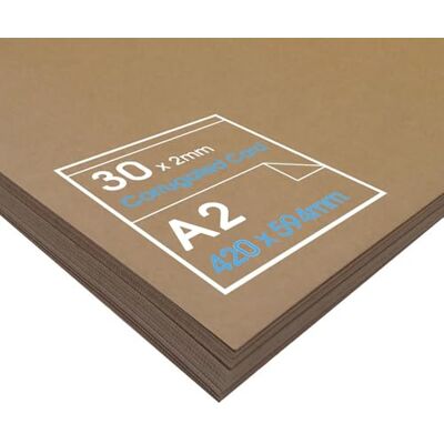 ARTWAY Cartón corrugado para modelismo de 2 mm Superficies exteriores laminadas de papel kraft de 300 g/m² 30 hojas de tamaño A2 ARTWAY Cartón corrugado para modelismo de 2 mm Superficies exteriores laminadas de papel kraft de 300 g/m² 30 hojas de tamaño A2