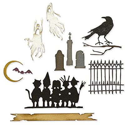 Sizzix Set de troqueles Thinlits, paquete de 11 unidades, de la serie Vault: Halloween 2021 de Tim Holtz Sizzix Set de troqueles Thinlits, paquete de 11 unidades, de la serie Vault: Halloween 2021 de Tim Holtz