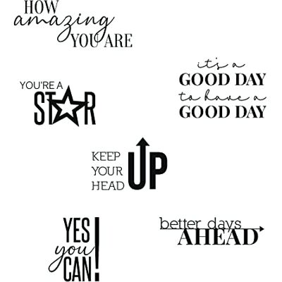 Sizzix Clear Stamps Set 6PK signos positivos de Olivia Rose, Sizzix Clear Stamps Set 6PK signos positivos de Olivia Rose,
