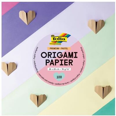 Folia Hojas plegables premium 70g/m², PASTELL, 20 x 20 cm, 100 hojas en 10 colores diferentes, para manualidades, embellecer y decorar Folia Hojas plegables premium 70g/m², PASTELL, 20 x 20 cm, 100 hojas en 10 colores diferentes, para manualidades, embellecer y decorar