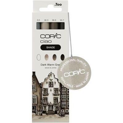 COPIC Ciao Shade Set "Dark Warm Gray", 3 rotuladores dobles con una punta mediana y otra de pincel, incl. Multiliner Warm Gray 0,5 mm COPIC Ciao Shade Set "Dark Warm Gray", 3 rotuladores dobles con una punta mediana y otra de pincel, incl. Multiliner Warm Gray 0,5 mm