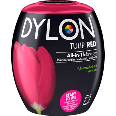 Dylon Uso de La Máquina 13 Tulipán Roja Tinte de Tela Textil Cápsulas 1 Pedazo Dylon Uso de La Máquina 13 Tulipán Roja Tinte de Tela Textil Cápsulas 1 Pedazo