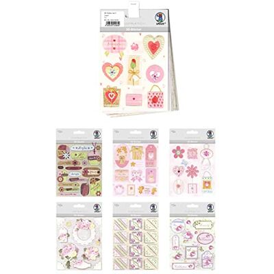 Ursus 10154124 Set de Pegatinas 3D Love, Set con 7 Hojas de Pegatinas, Autoadhesivas, fáciles de despegar, adecuadas para Hacer Tarjetas Ursus 10154124 Set de Pegatinas 3D Love, Set con 7 Hojas de Pegatinas, Autoadhesivas, fáciles de despegar, adecuadas para Hacer Tarjetas