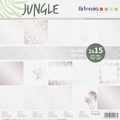 Artemio 30 Sheet Pad 170G Jungle Silver Foil Artemio 30 Sheet Pad 170G Jungle Silver Foil