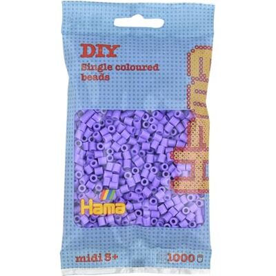 Hama Bolsa de perlas Aprox. 1000 cuentas midi fusibles para manualidades y mosaicos Perlas de fusión para niños creativos 5+ Juego de arte y decoración Pastel purple Hama Bolsa de perlas Aprox. 1000 cuentas midi fusibles para manualidades y mosaicos Perlas de fusión para niños creativos 5+ Juego de arte y decoración Pastel purple