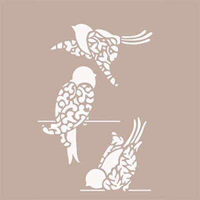 TO-DO Plantilla para estarcir (21 x 29,7 cm), diseño de pájaros TO-DO Plantilla para estarcir (21 x 29,7 cm), diseño de pájaros