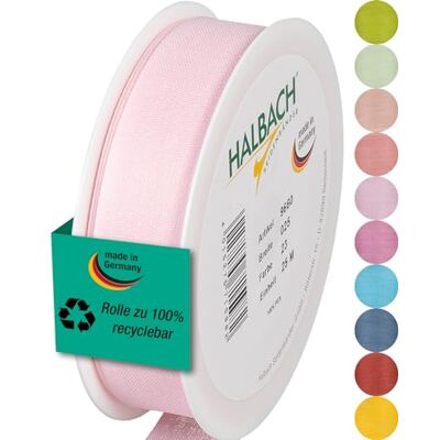 Halbach Seidenbänder Cinta de regalo Ancho 25 mm Longitud 25 m Cinta de lazo fabricada en Alemania Cintas de regalo en variedad de colores y anchos, perfecta para envolver y decorar, color: rosa Halbach Seidenbänder Cinta de regalo Ancho 25 mm Longitud 25 m Cinta de lazo fabricada en Alemania Cintas de regalo en variedad de colores y anchos, perfecta para envolver y decorar, color: rosa