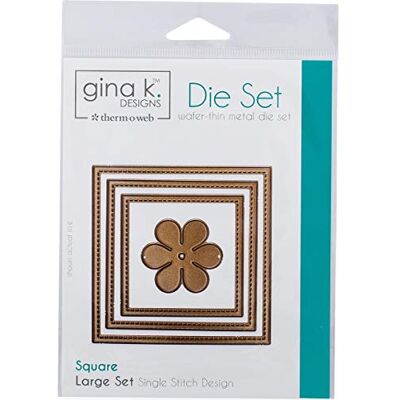 Gina K Designs Thermoweb Gina K diseños 3 anidadas Cuadrado Dies-Large, Bronce, L Gina K Designs Thermoweb Gina K diseños 3 anidadas Cuadrado Dies-Large, Bronce, L