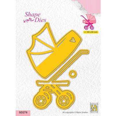 Nellie's Choice Troquel con Embossing-Cochecito de Bebé-3 Stamping Dies-8 x 8 cm-para Hacer Tarjetas, Navidad, Scrapbooking, Manualidades, DIY, Amarillo, 80x80mm Nellie's Choice Troquel con Embossing-Cochecito de Bebé-3 Stamping Dies-8 x 8 cm-para Hacer Tarjetas, Navidad, Scrapbooking, Manualidades, DIY, Amarillo, 80x80mm