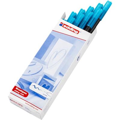 Edding Caja de 10 Rotuladores 1340 Punta de Pincel Flexible Azul Claro Edding Caja de 10 Rotuladores 1340 Punta de Pincel Flexible Azul Claro